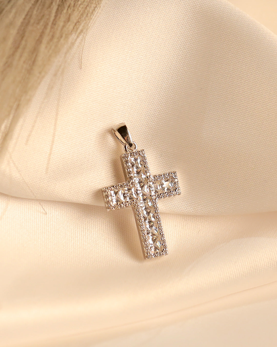 Silver Cross of Light Pendant