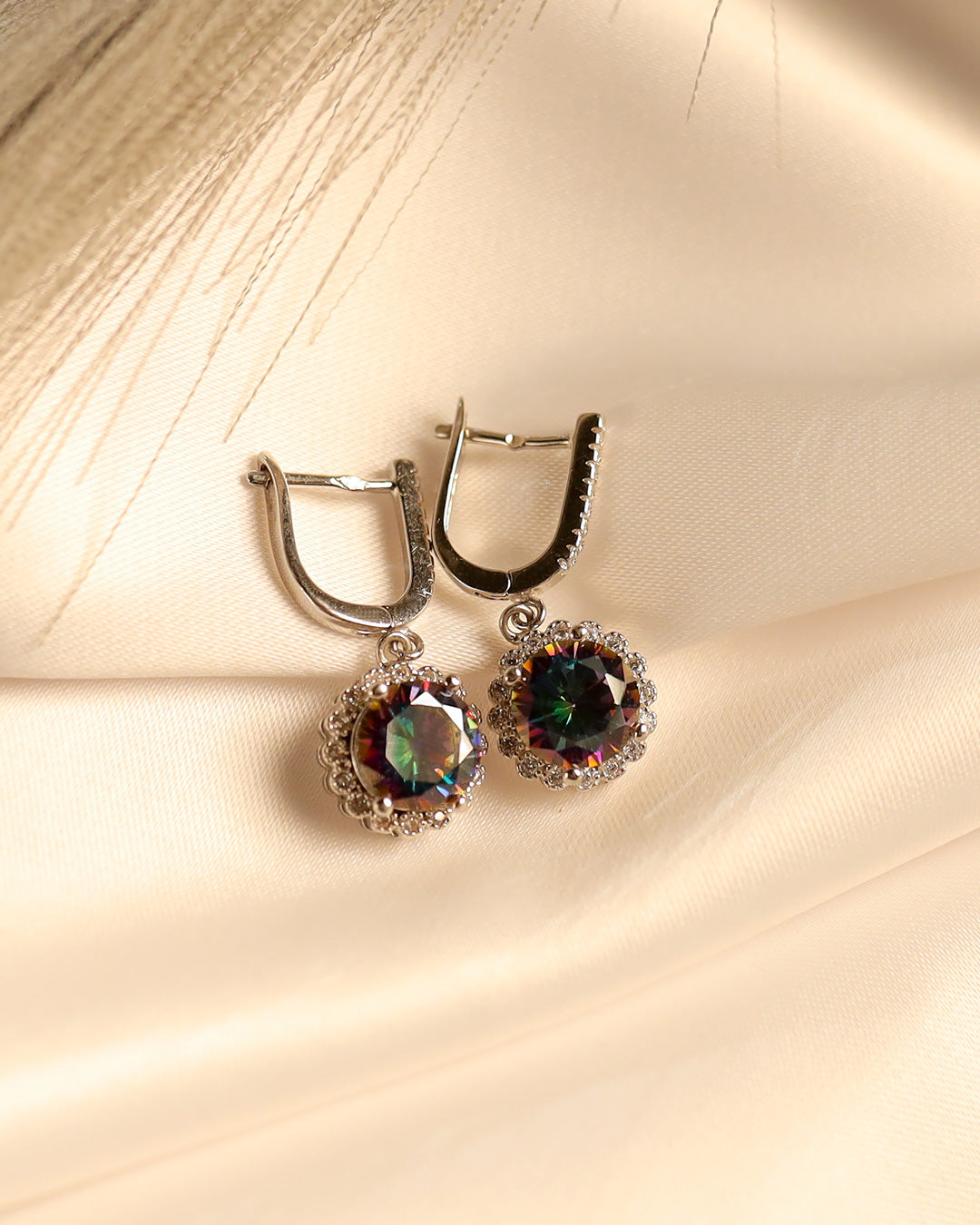 Aurora Borealis Hoops earring
