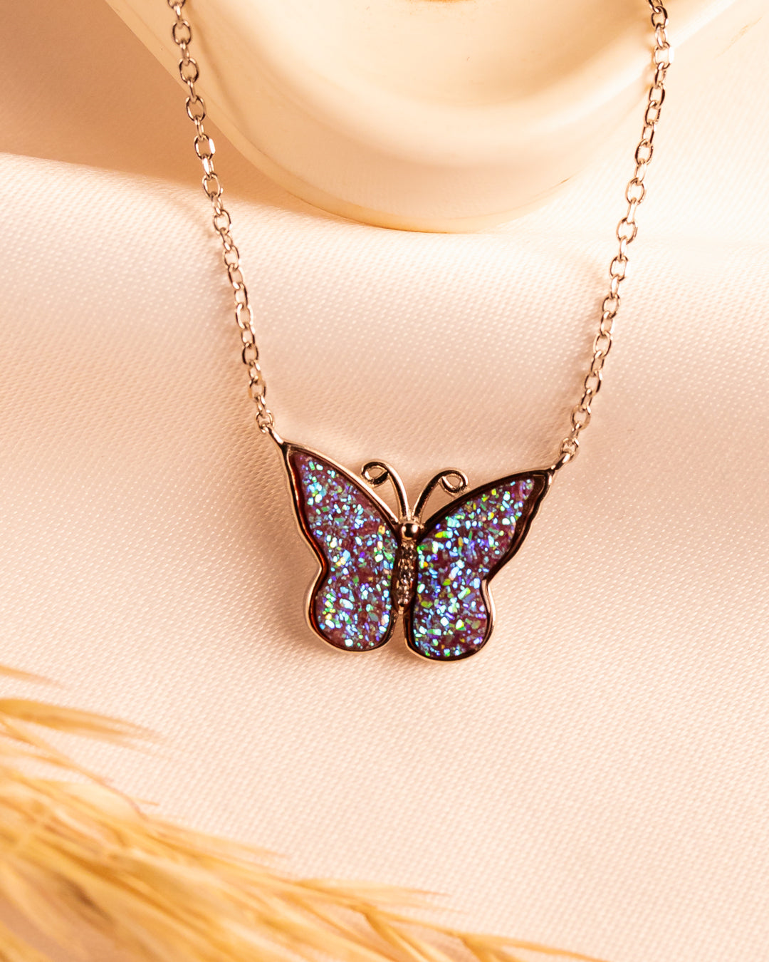 Purple Butterfly Necklace