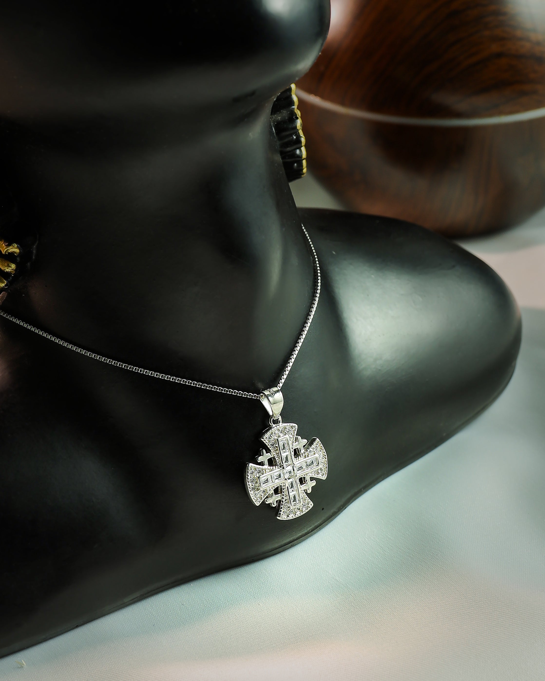 Studded Cross Necklace