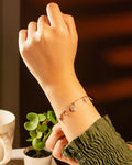 Sterling Silver Multi-Color Moon & Stars Anklet