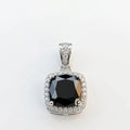 Black Onyx Style Halo Pendant