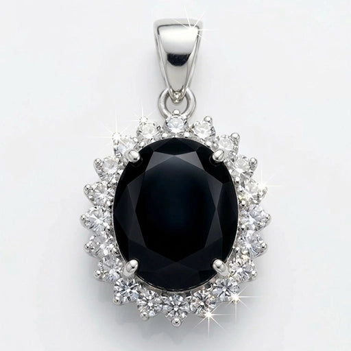 Royal Black Halo Pendant