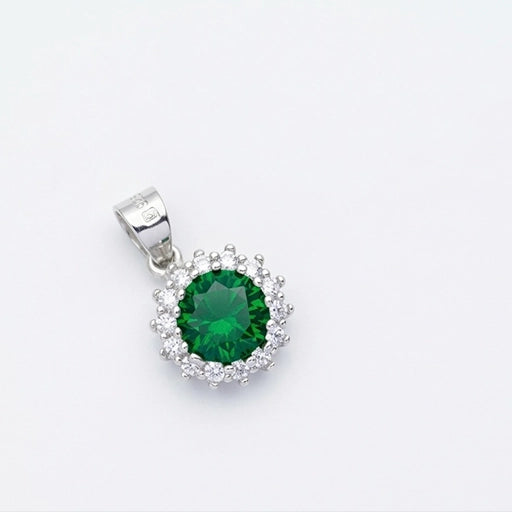 Royal Emerald Halo Pendant