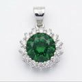 Royal Emerald Halo Pendant