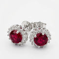 Ruby Red Halo Studs earring