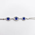 Silver Evil Eye Triple Bracelet