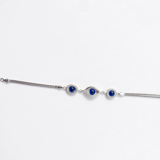 Silver Evil Eye Triple Bracelet