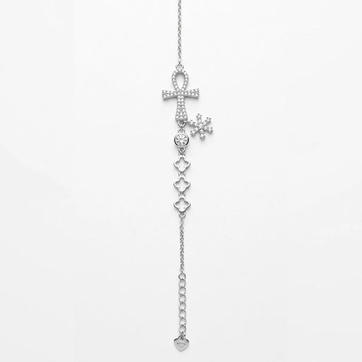 Sterling Silver Ankh Charm Bracelet
