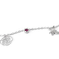 Sterling Silver Butterfly & Ruby Garden Anklet