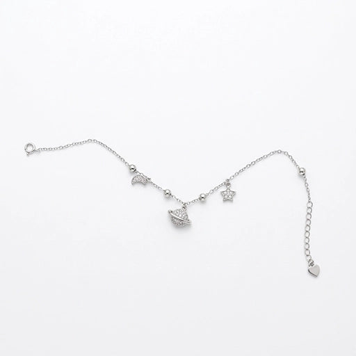 Sterling Silver Celestial Galaxy Anklet