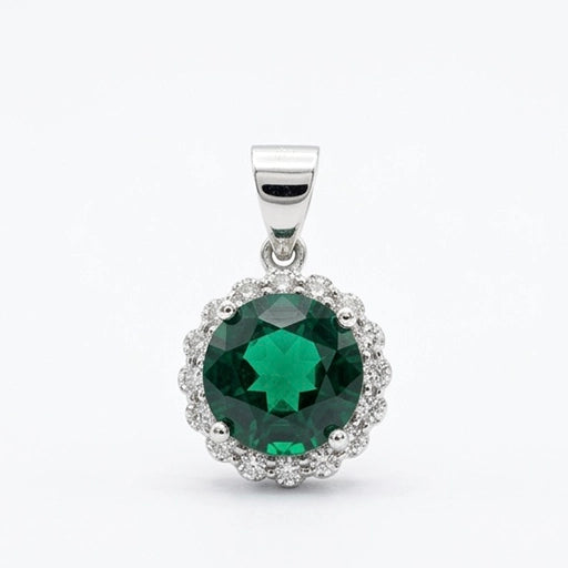 Sterling Silver Emerald Sultana Pendant