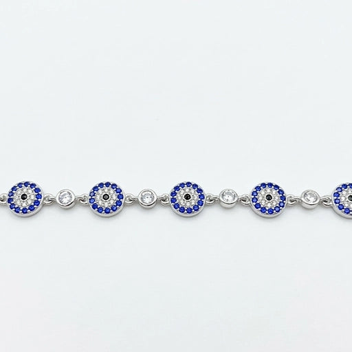 Sterling Silver Endless Evil Eye Tennis Bracelet