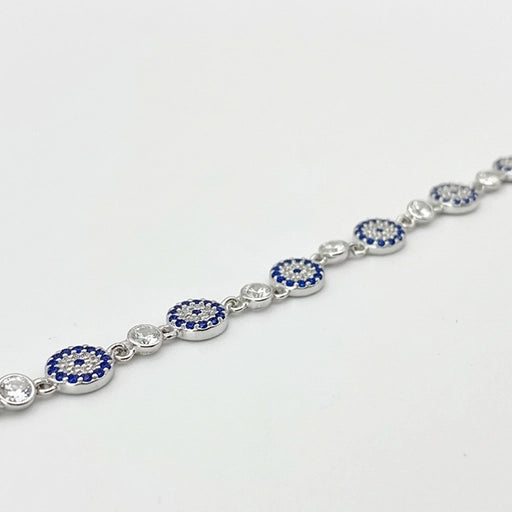 Sterling Silver Endless Evil Eye Tennis Bracelet