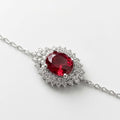 Sterling Silver Princess Crown Ruby Bracelet