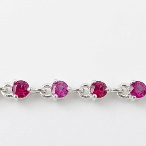 Sterling Silver Ruby Station Bracelet