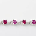Sterling Silver Ruby Station Bracelet
