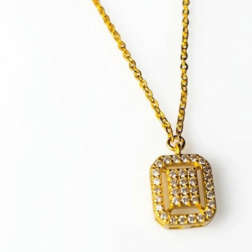 Royal Rectangle Gold Plated Necklace