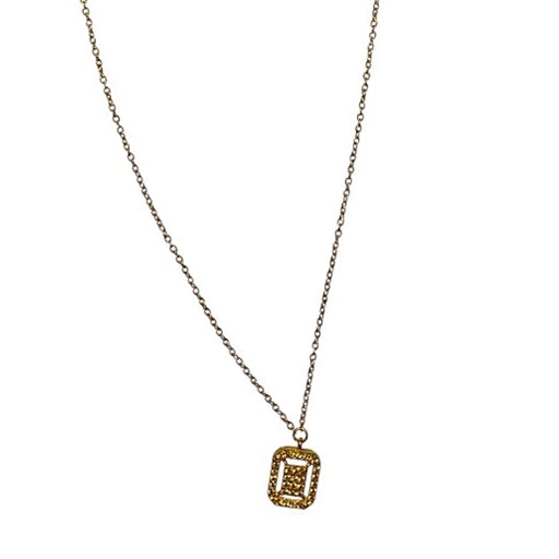 Royal Rectangle Gold Plated Necklace