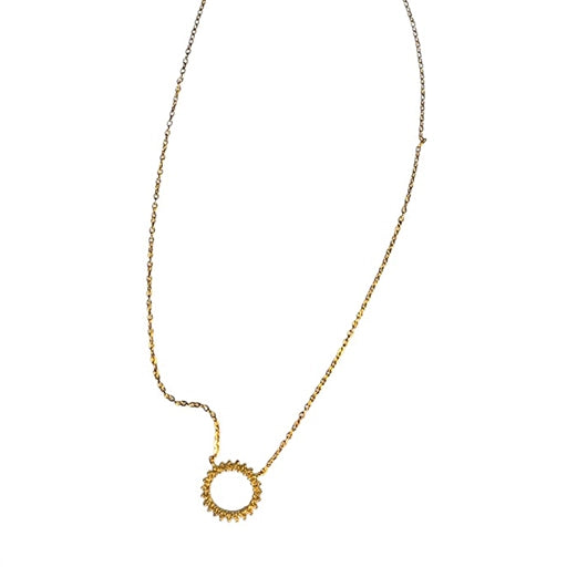 Royal Sun Circle Gold Plated Necklace