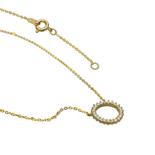 Royal Sun Circle Gold Plated Necklace