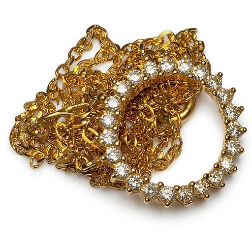 Royal Sun Circle Gold Plated Necklace